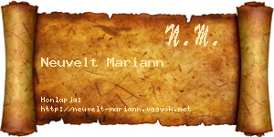 Neuvelt Mariann névjegykártya